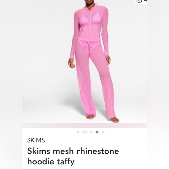 SKIMS Tops - NWOT! RARE Skims! Sheer with Rhinestones size medium! Pink size medium